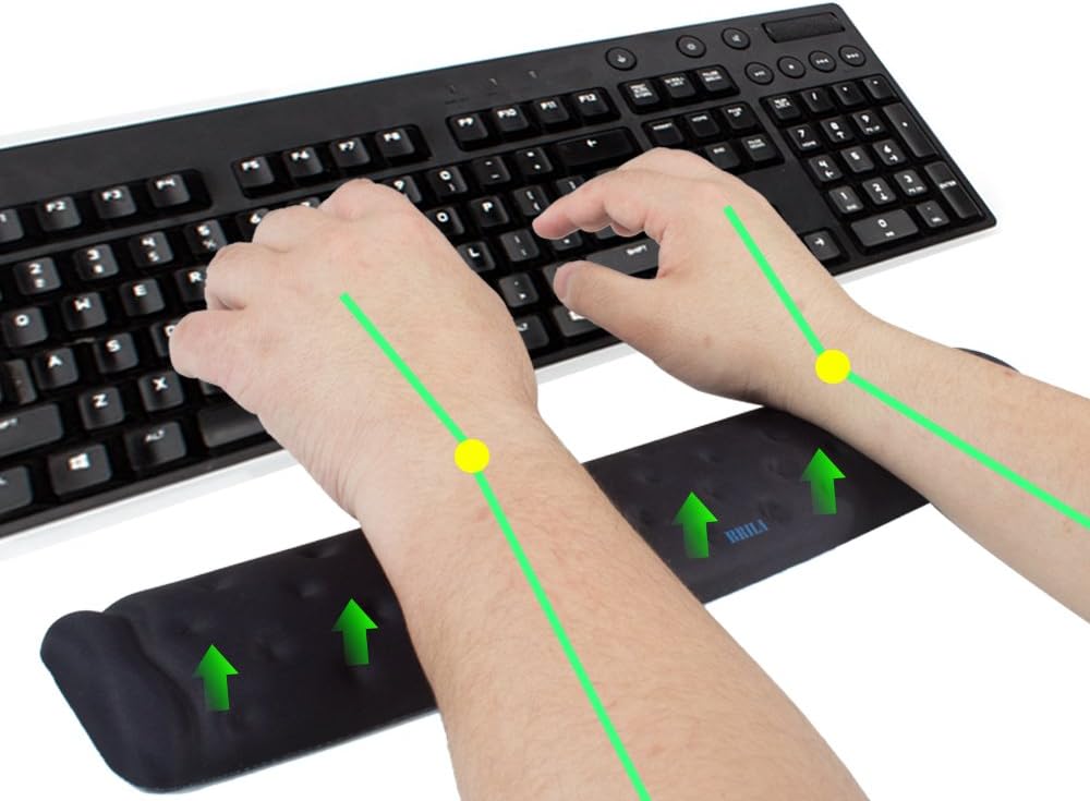 Memory Foam Mouse & Keyboard Wrist Rest Support Pad (Black)