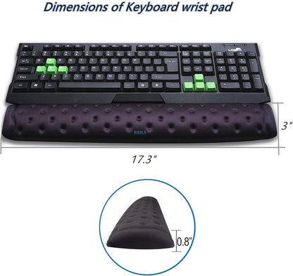 Memory Foam Mouse & Keyboard Wrist Rest Support Pad (Black)