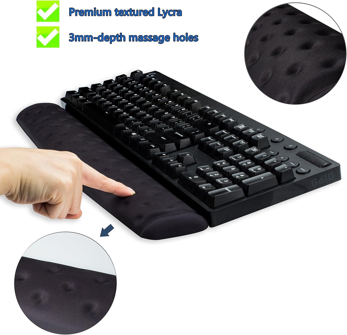 Memory Foam Mouse & Keyboard Wrist Rest Support Pad (Black)