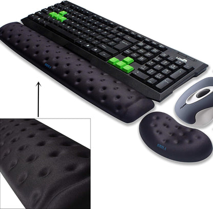 Memory Foam Mouse & Keyboard Wrist Rest Support Pad (Black)