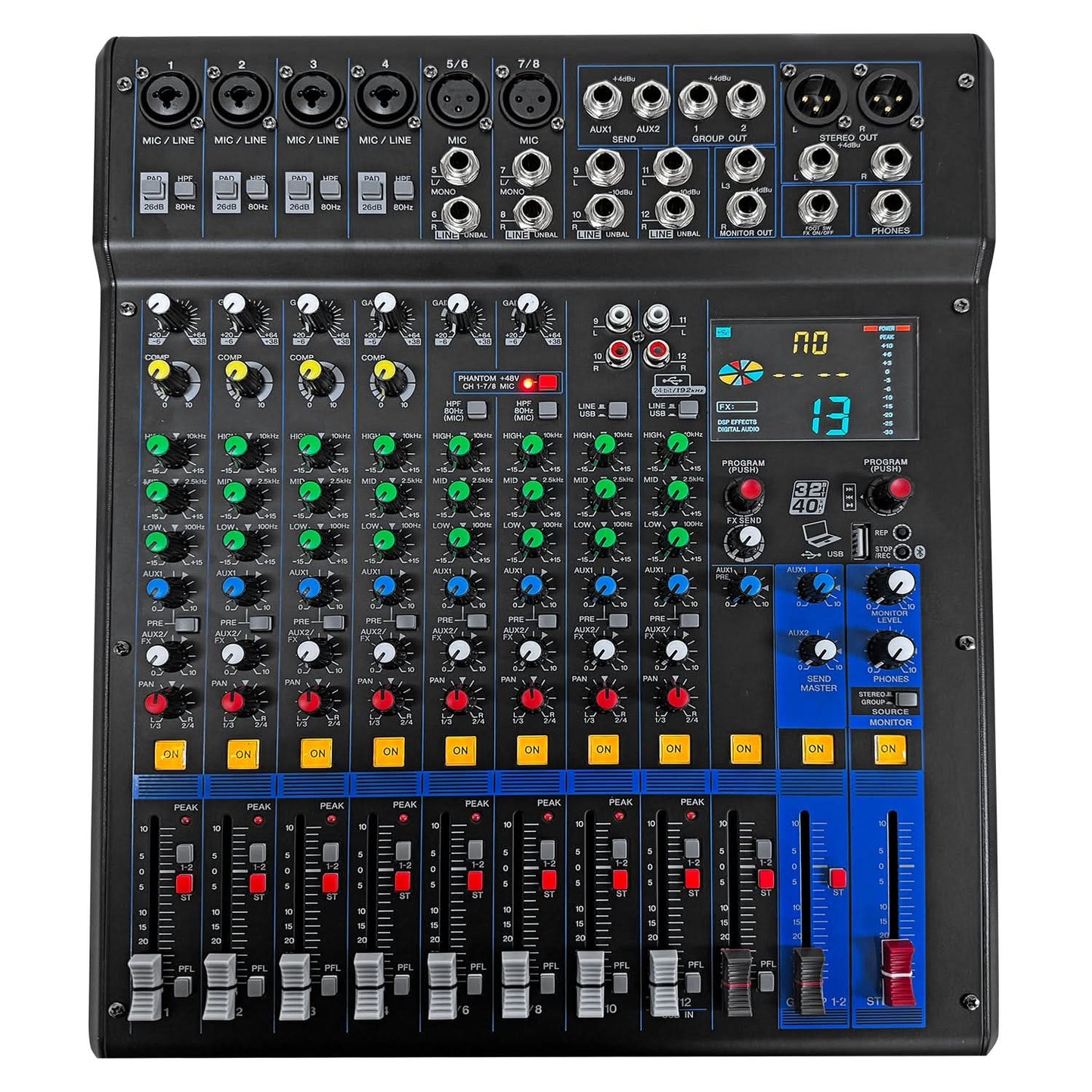 5Core 12-Channel DJ Mixer Console